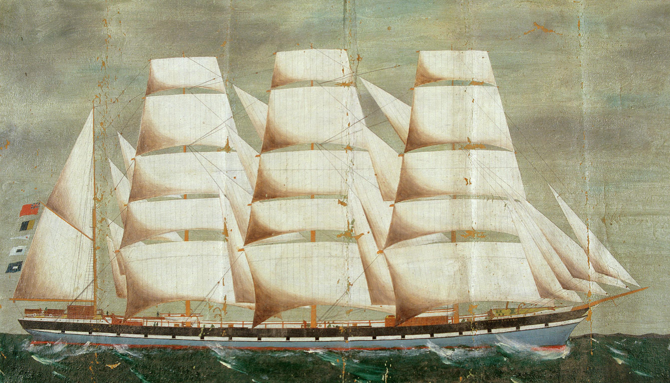 The Clipper MOEL TRYVAN in full sail (painting)