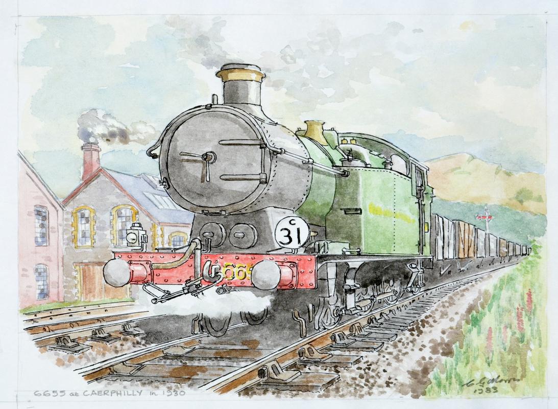 Painting : &quot;6655 at Caerphilly&quot;