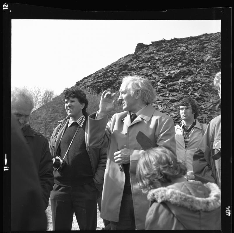 A group of people.  Photograph taken during a &#039;nature trail&#039; around Dinorwig Quarry, April 1976.



2014.35/186-188 appear on the same strip negative.