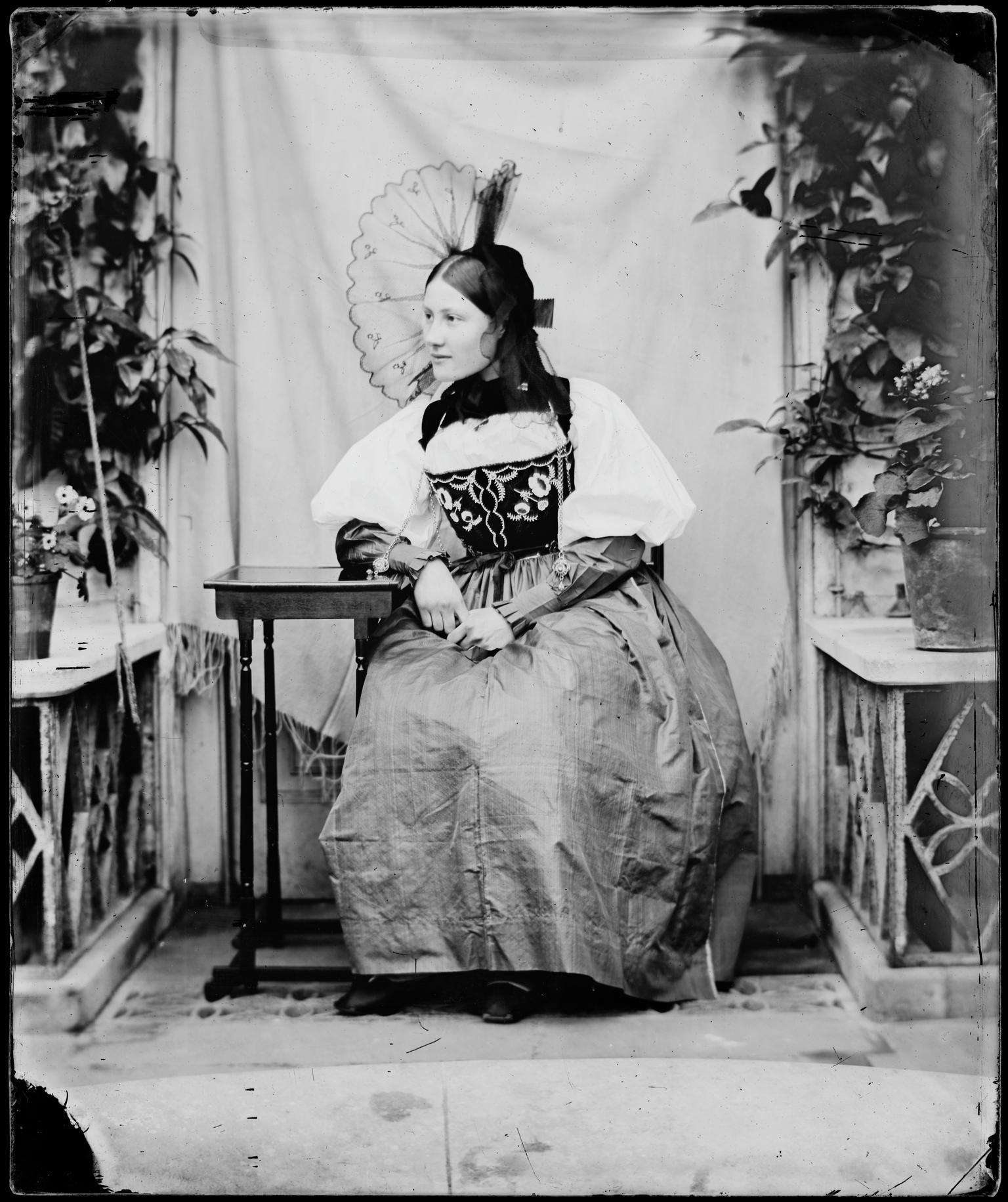 Thereza in Bernese national costume, negative