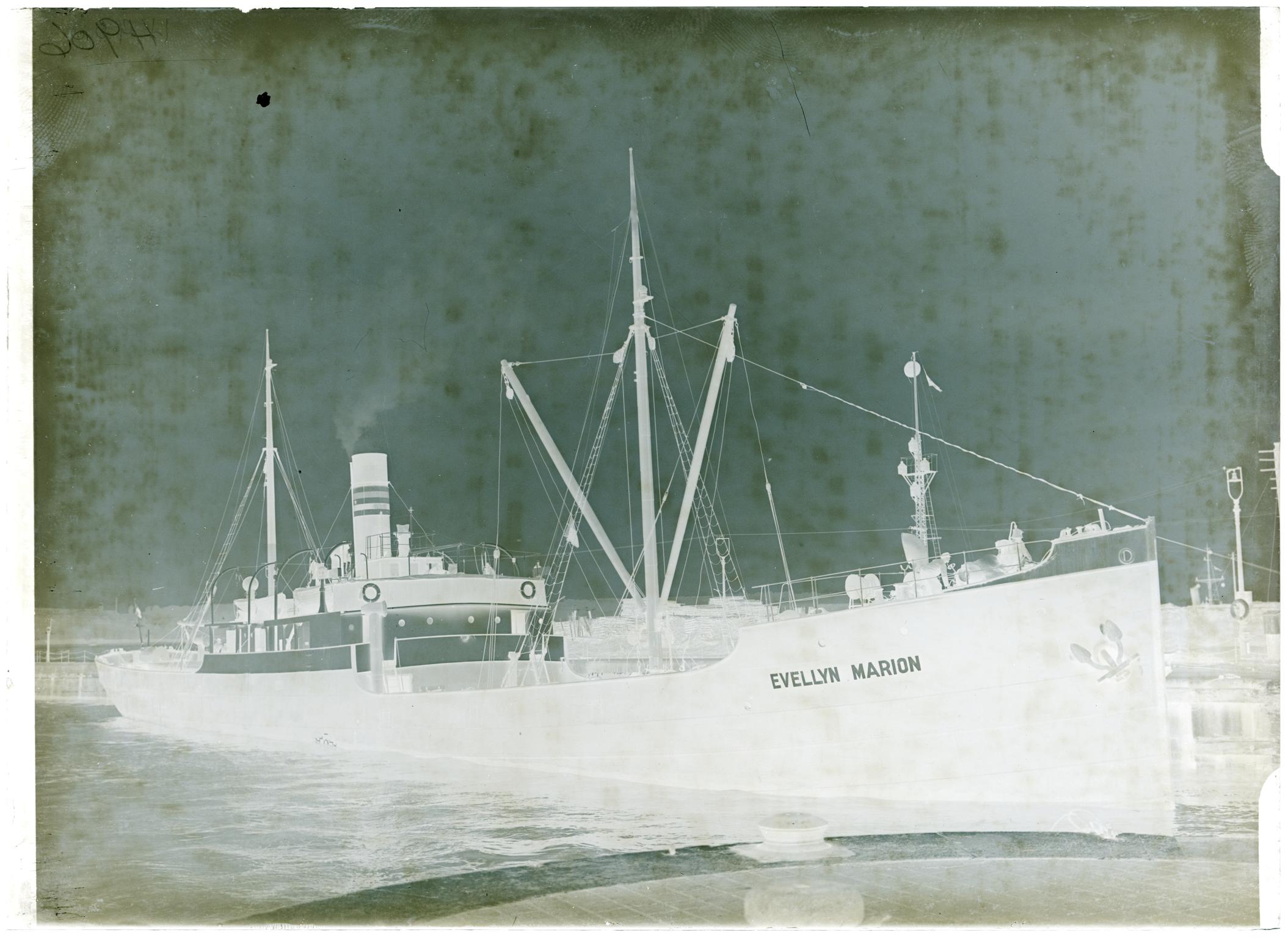 S.S. EVELLYN MARION, glass negative