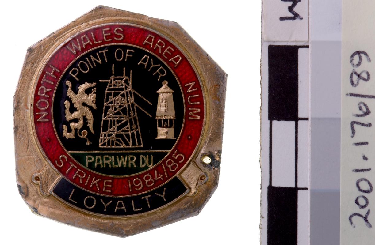 N.U.M. North Wales Area badge