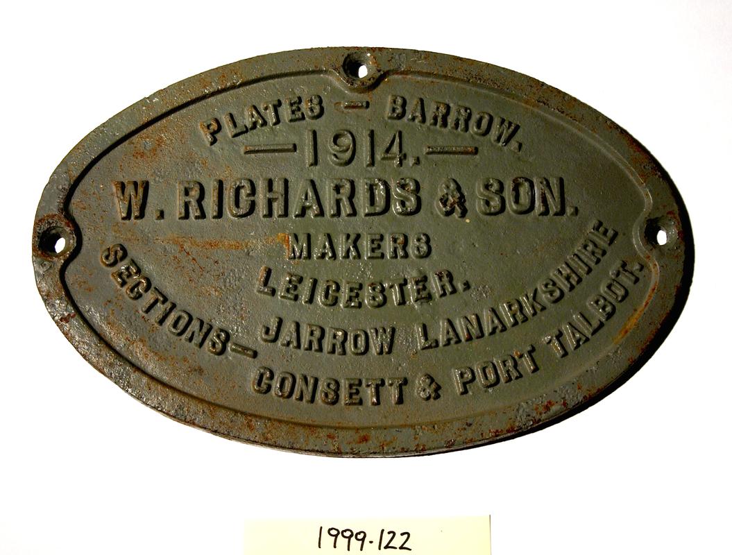 Makers Plate, W. Richards &amp; Son, Leicester