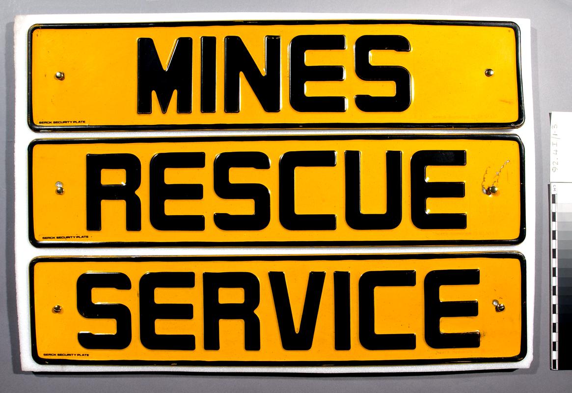 Dinas Mines Rescue Service, sign