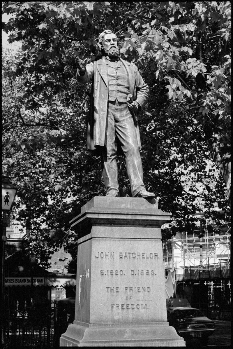 The statue of Cardiff shipbuilder John Batchelor, &#039;The Friend of Freedom&#039;, in the Hayes, Cardiff.