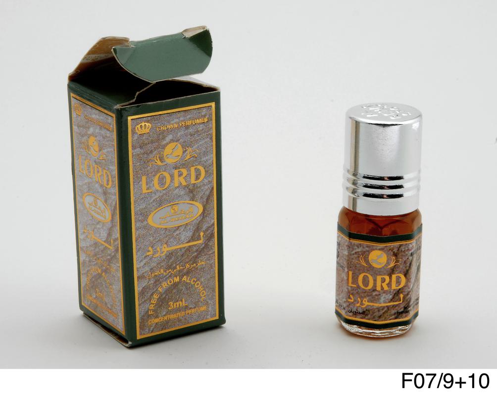 Perfume oil and box.