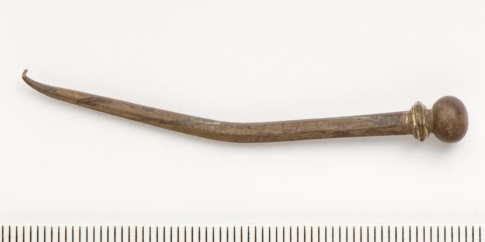 Medieval silver dress pin