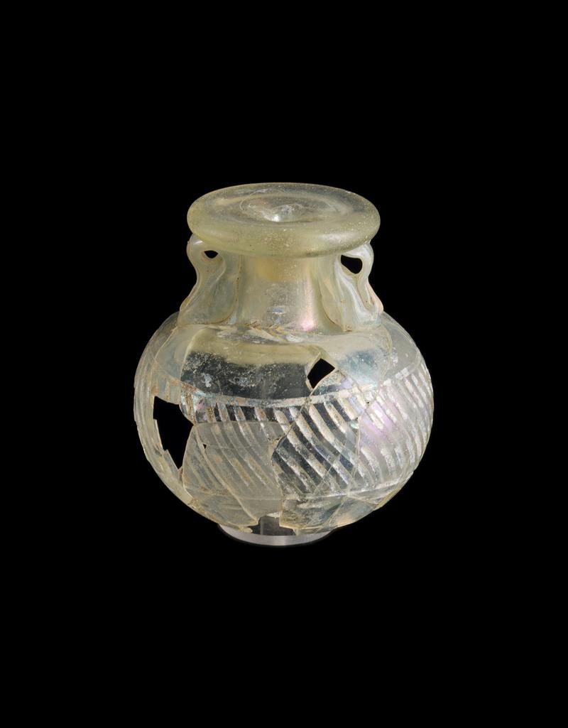 Roman glass oil flask