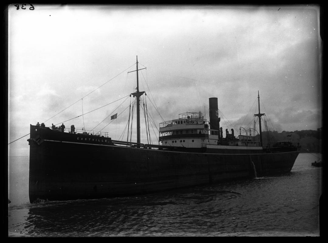 3/4 Port bow view of the S.S. EASTVILLE, Penarth Head, 1936-1937