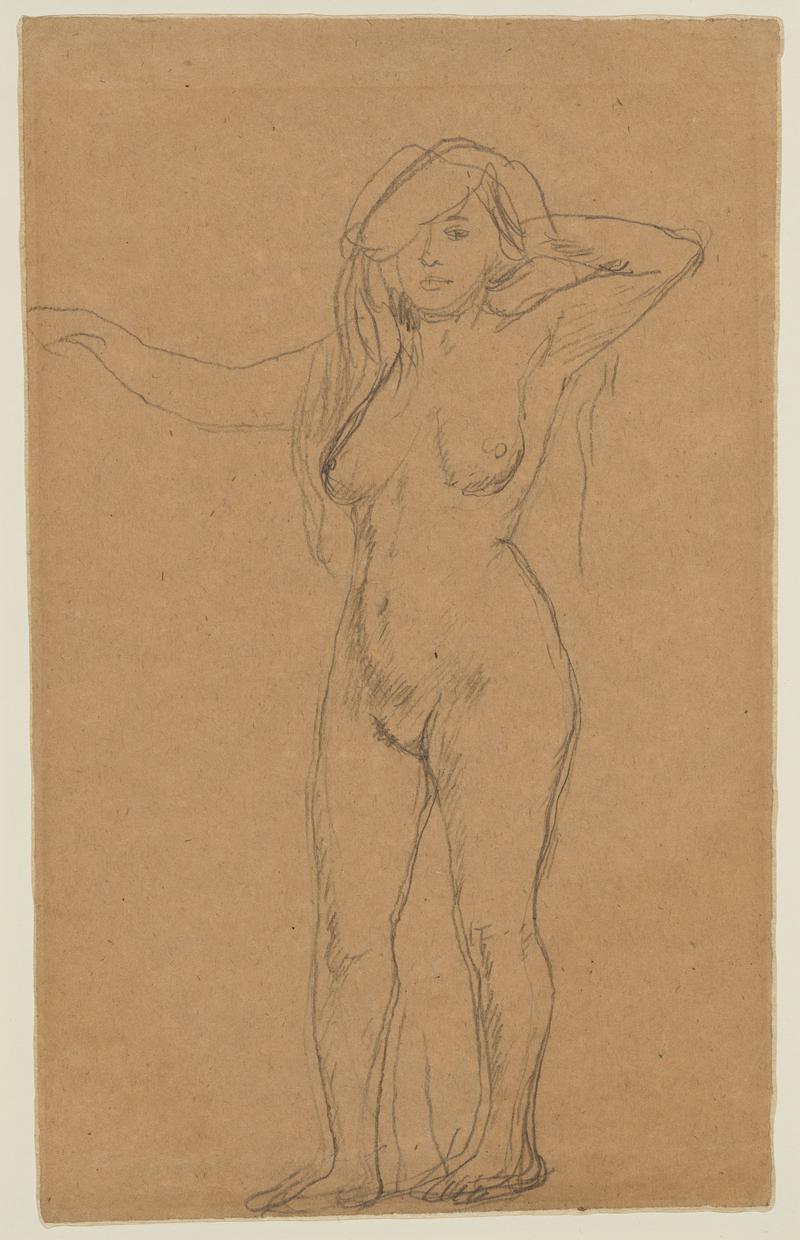 Standing Female Nude, with Hair Loose
