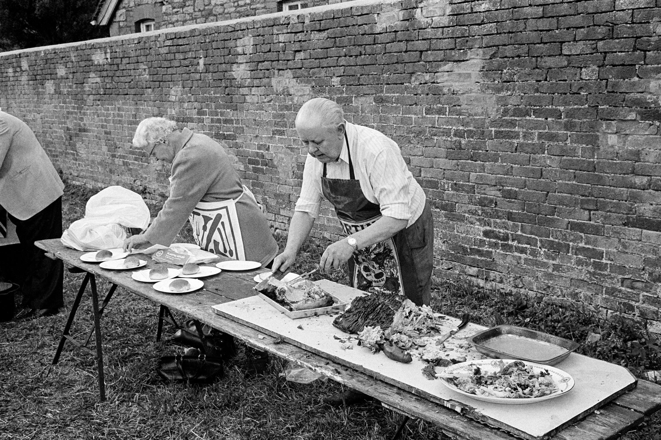Pork rolls at a Tintern festival, Wales