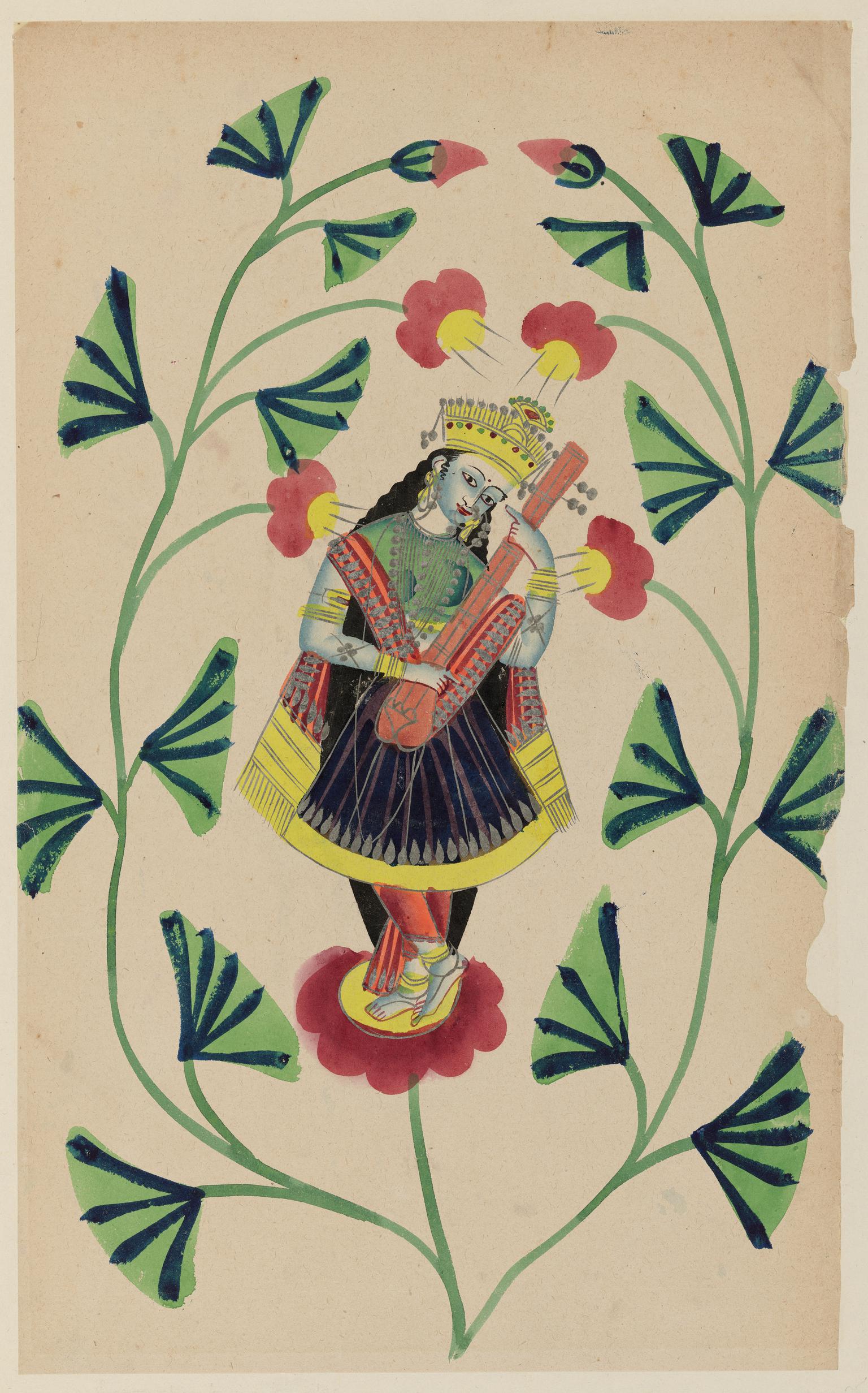 Saraswati playing the sitar