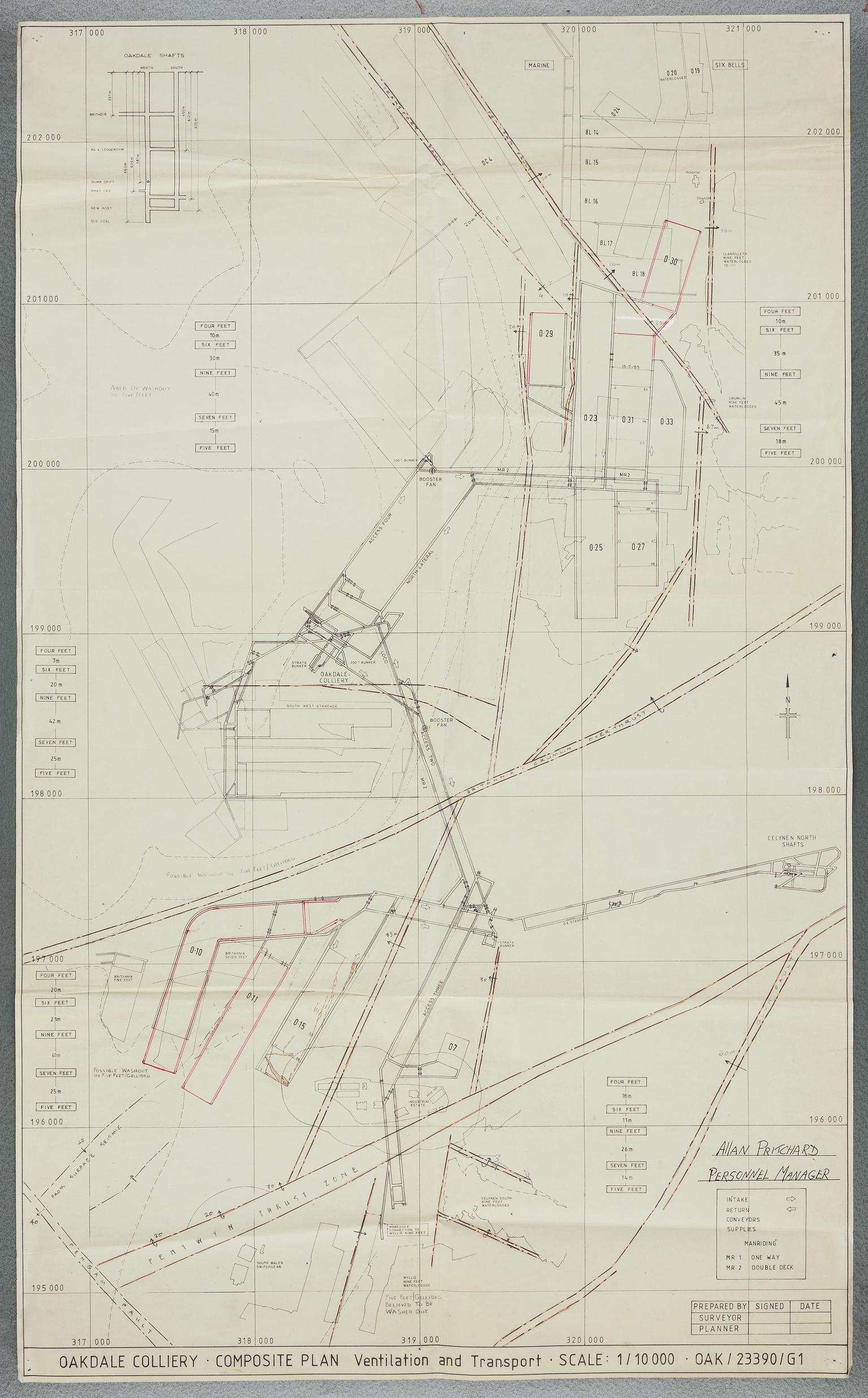 Oakdale Colliery Composite Ventilation and Transport (plan)