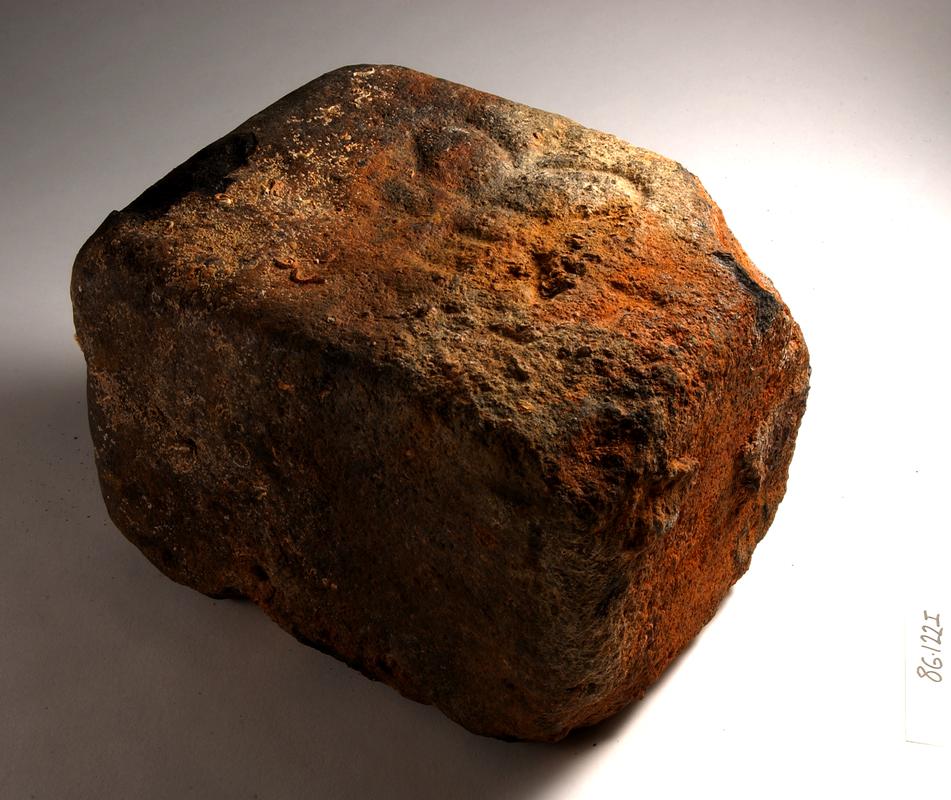 Crown patent fuel block - 28 lbs. Recovered from the wreck of the 4 masted iron barque HERA (built 1886, owned at Hamburg). Wrecked off Nare Head, Cornwall, 1914.