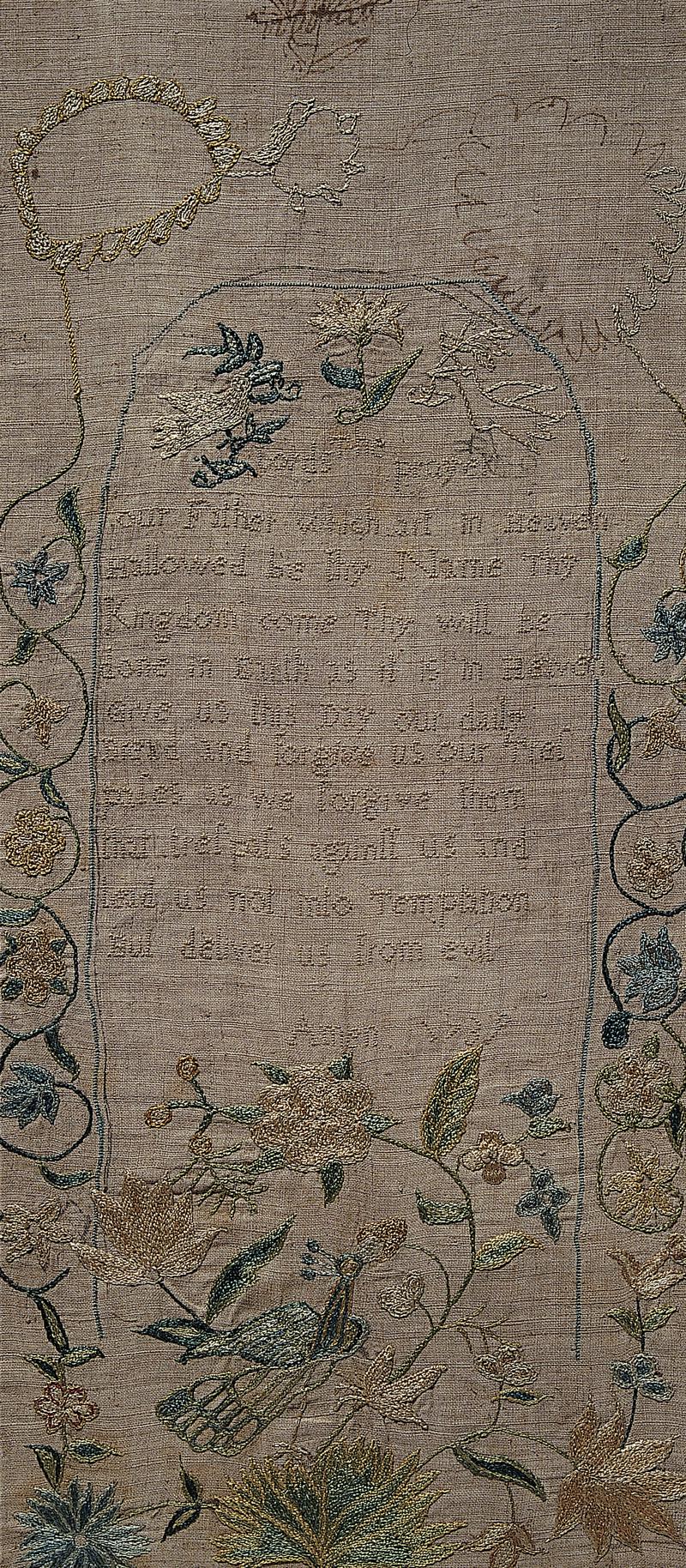 Sampler (Lord&#039;s Prayer), 1739
