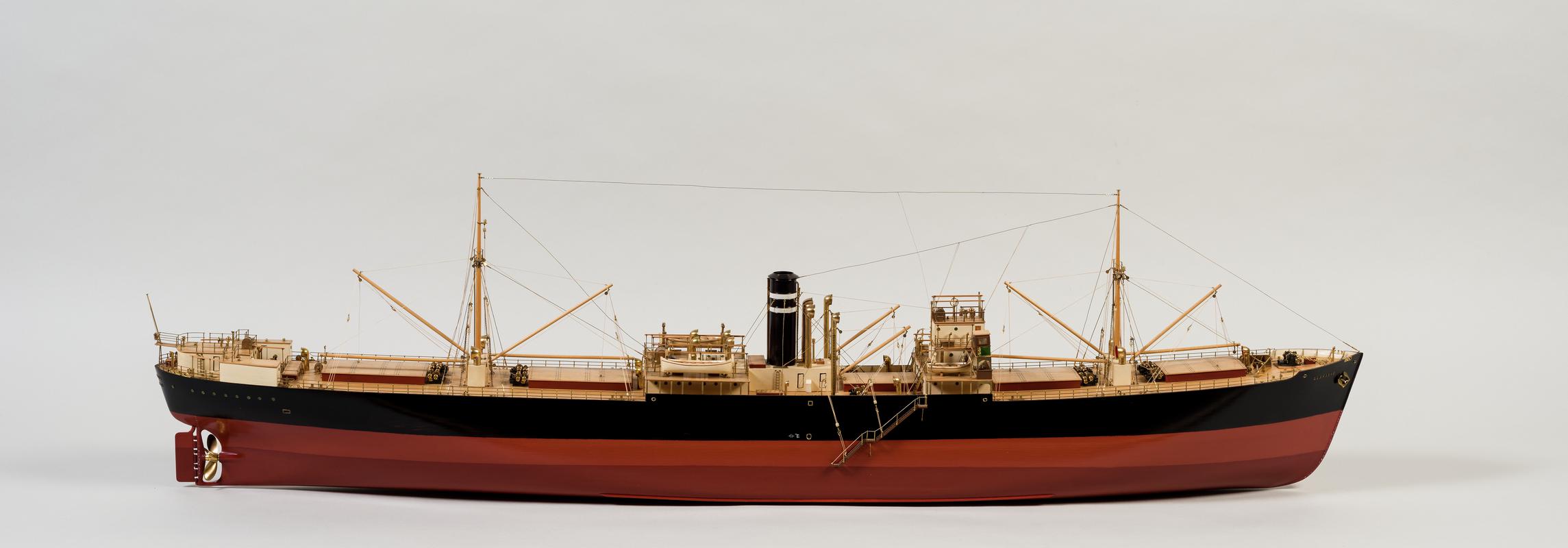 S.S. LLANASHE, full hull ship model