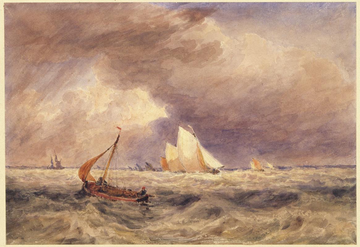 Fishing boats in a squall