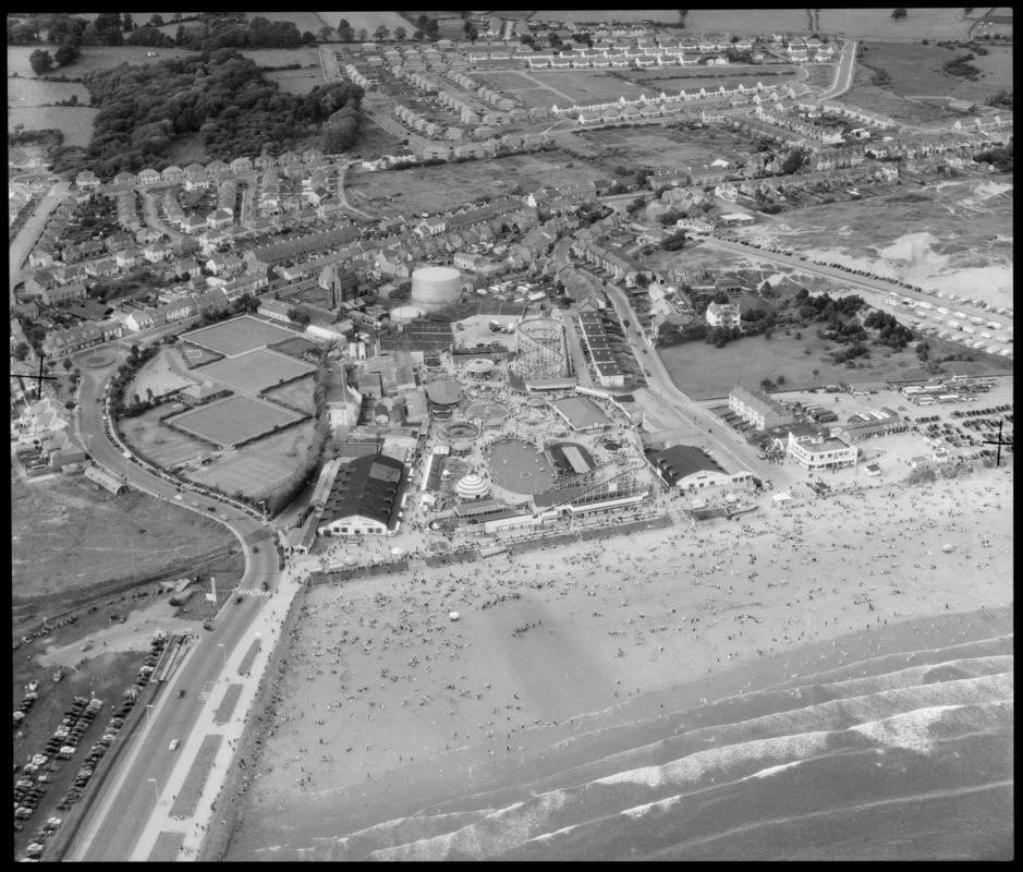 Aerial view of Coney Beach, Porthcawl.