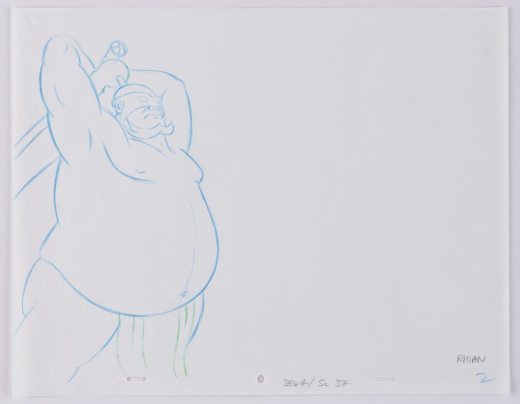Turandot animation production sketch showing the character Executioner.