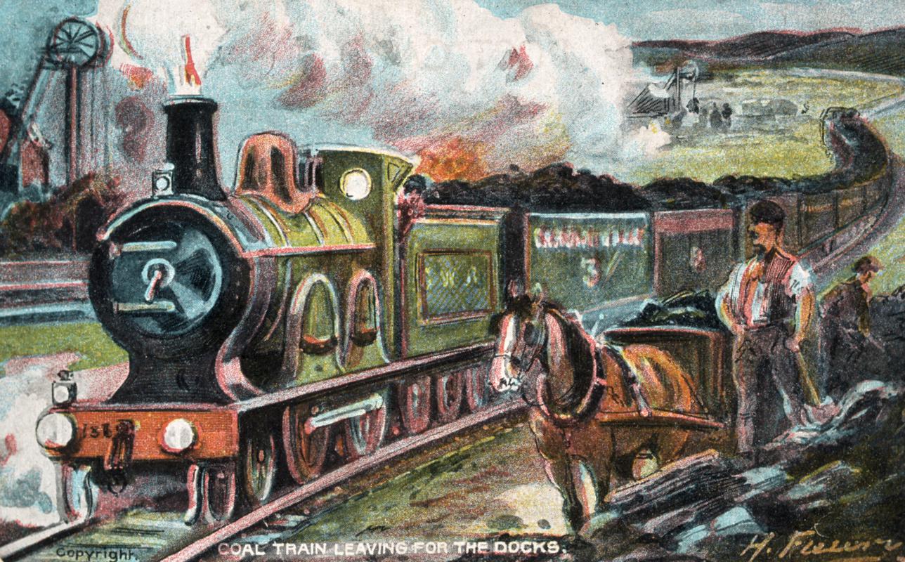 Postcard : &quot;Coal Train Leaving For The Docks&quot;
