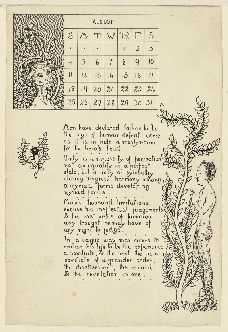 Calendar for August 1918