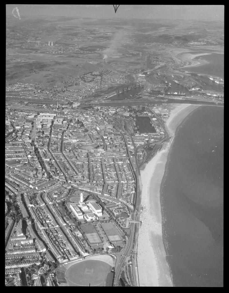 Aerial view of Swansea.