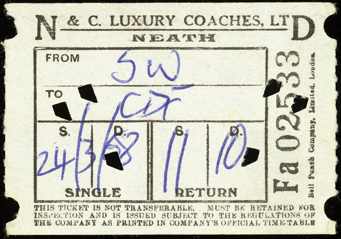 N &amp; C. Luxury Coaches, Ltd. bus ticket
