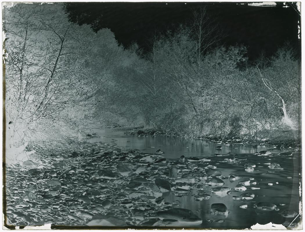 River scene at Lanelay, negative