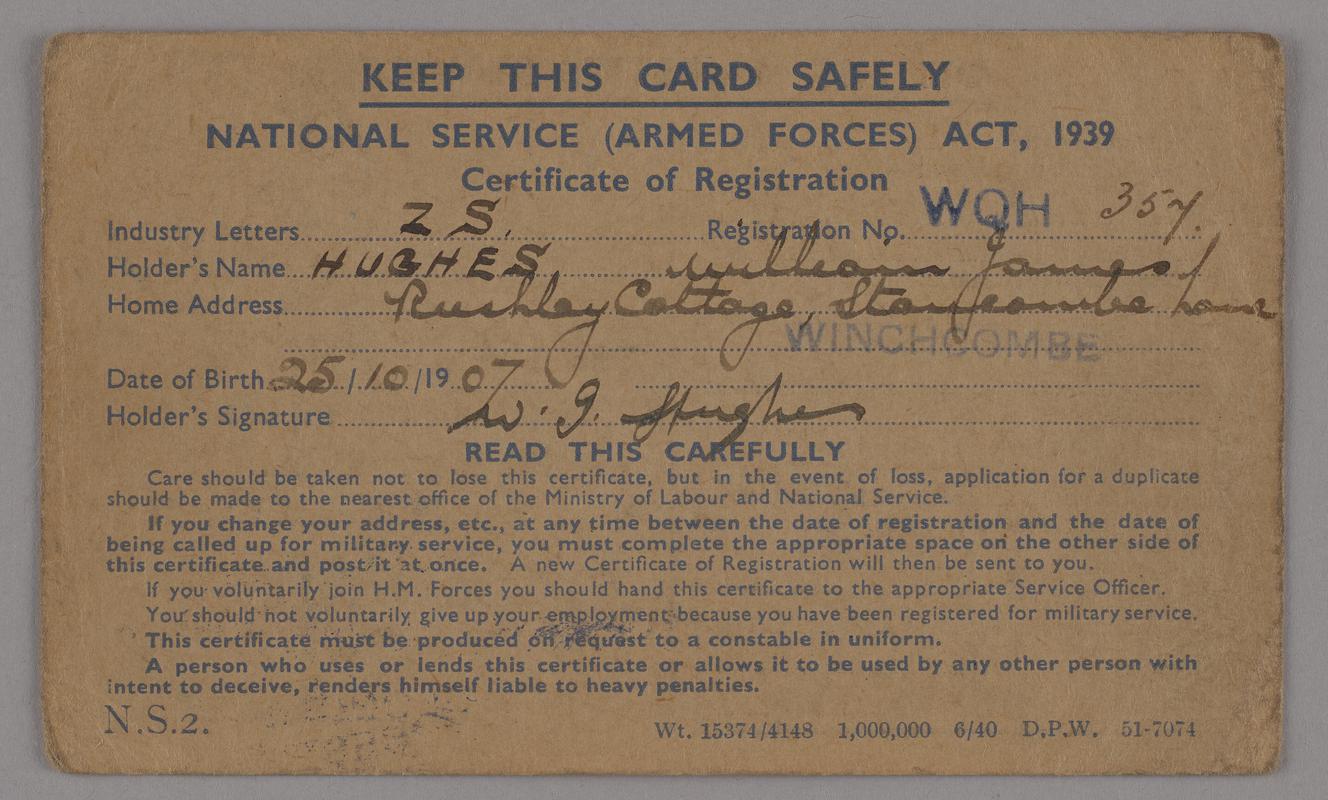 Registration card