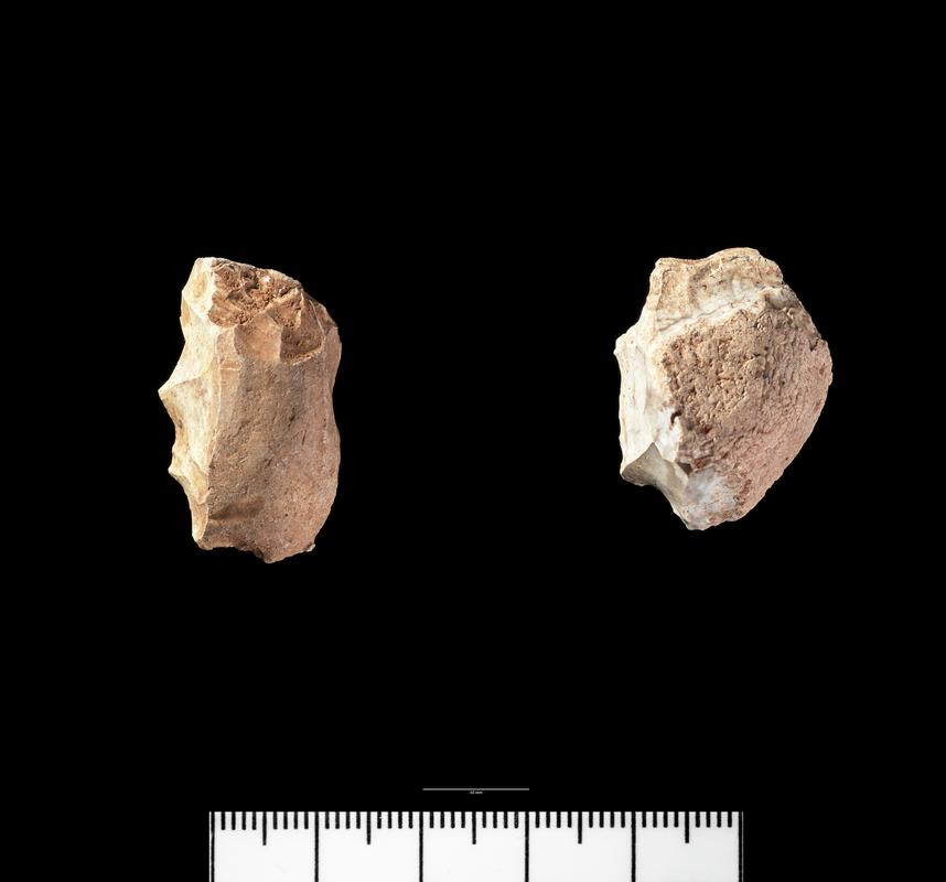 Later Mesolithic flint denticulated scraper