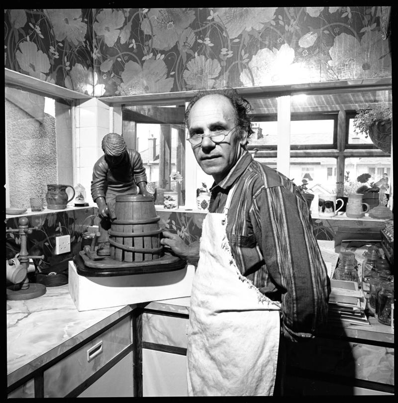 Adriano Candelori in his studio at Llanelli, negative