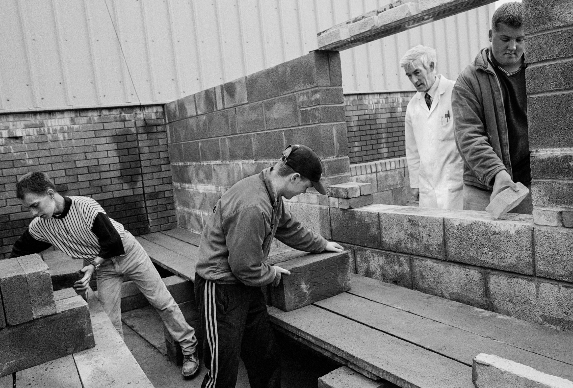 Brick laying classes. Tredegar, Wales