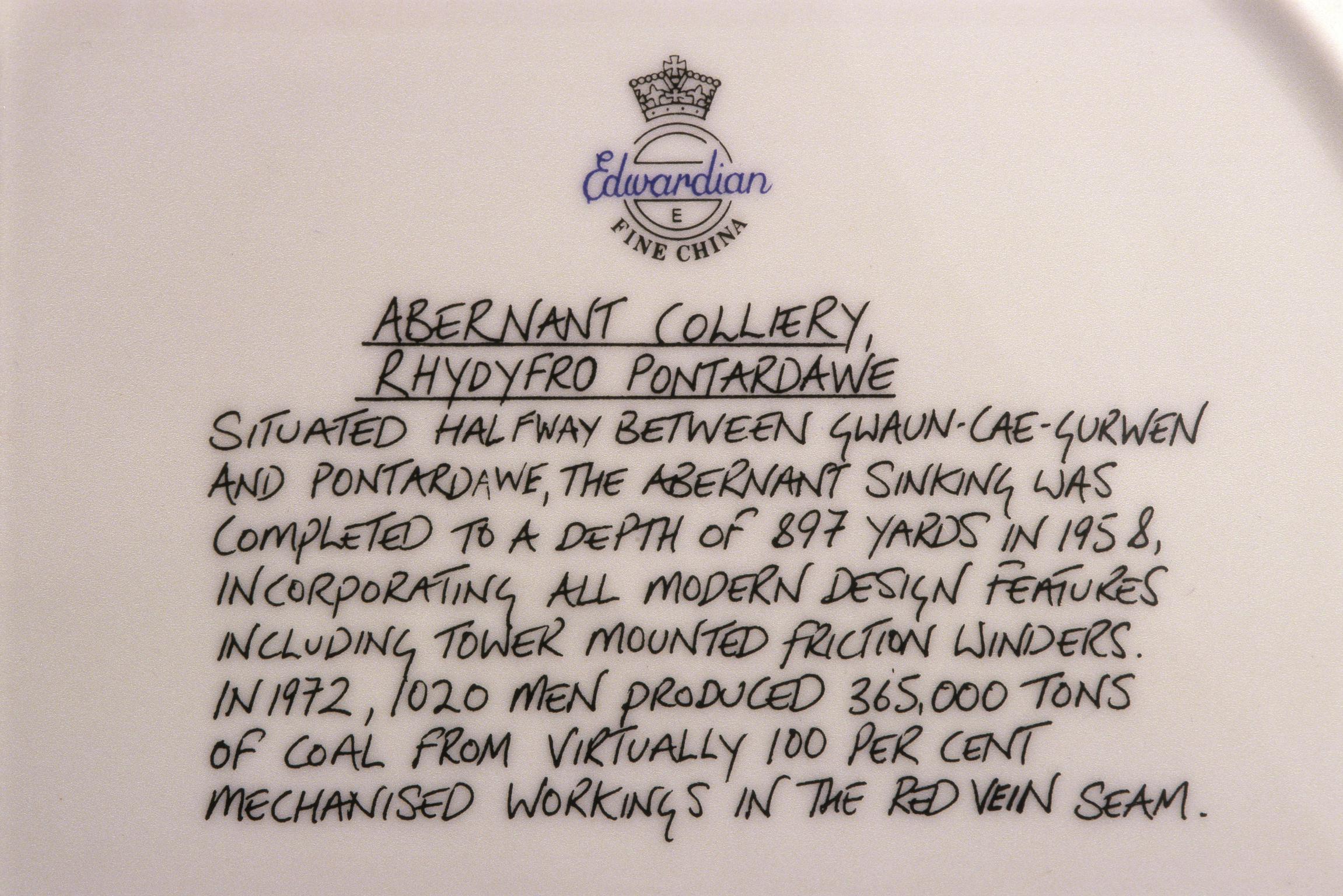 Abernant Colliery (plate)