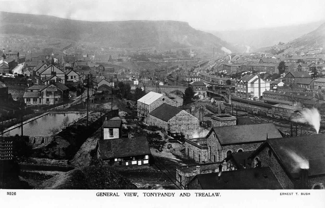 General view of Tonypandy and Trealaw