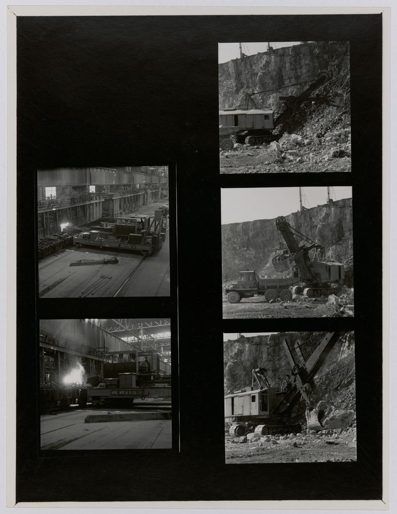 Printed Contact Sheet of Medium Format (60mm x 60mm - 120 Film) Negatives. Photographs of steelworks and South Wales