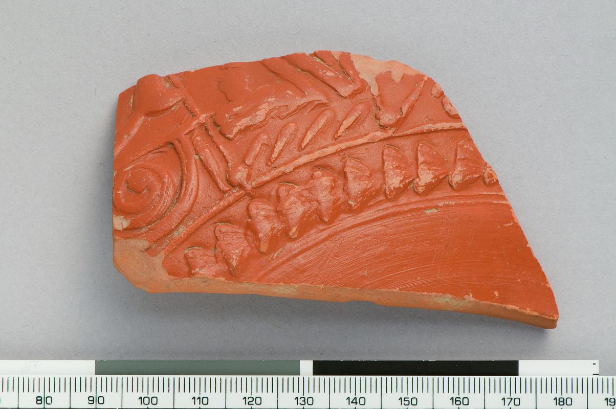 Roman samian bowl, decorated