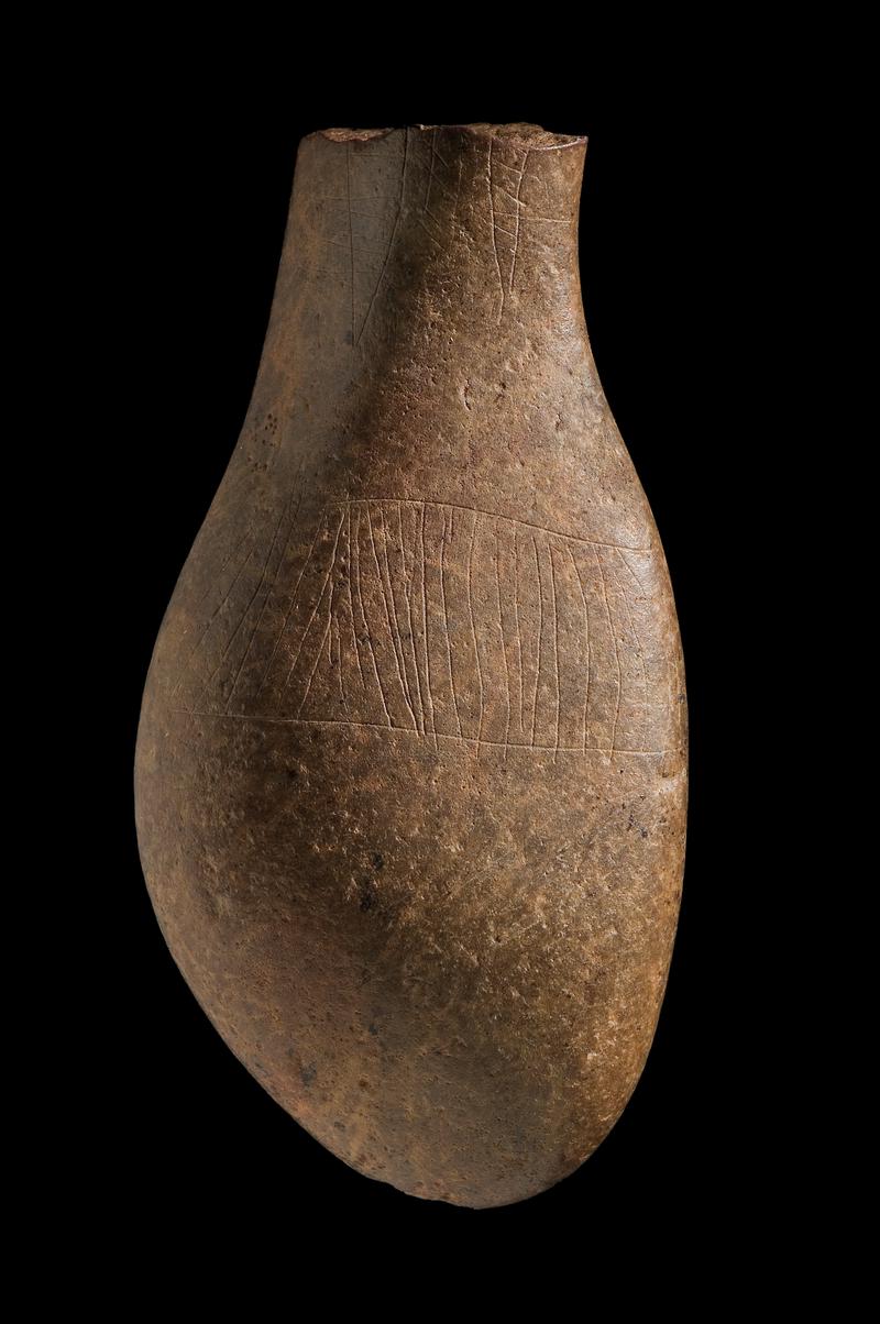 Mesolithic stone decorated pebble