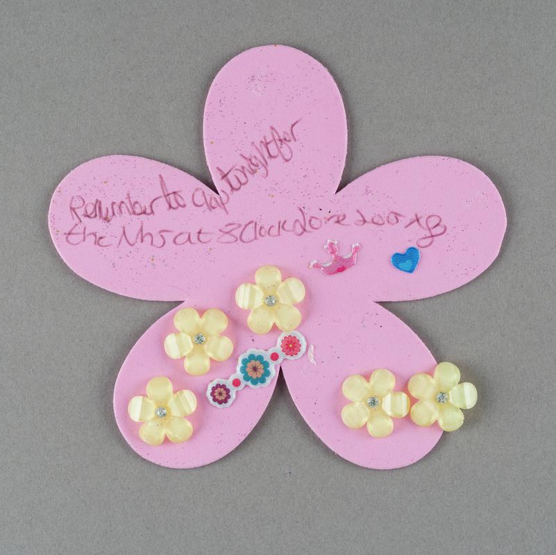 Decorated note. Glitter Flower