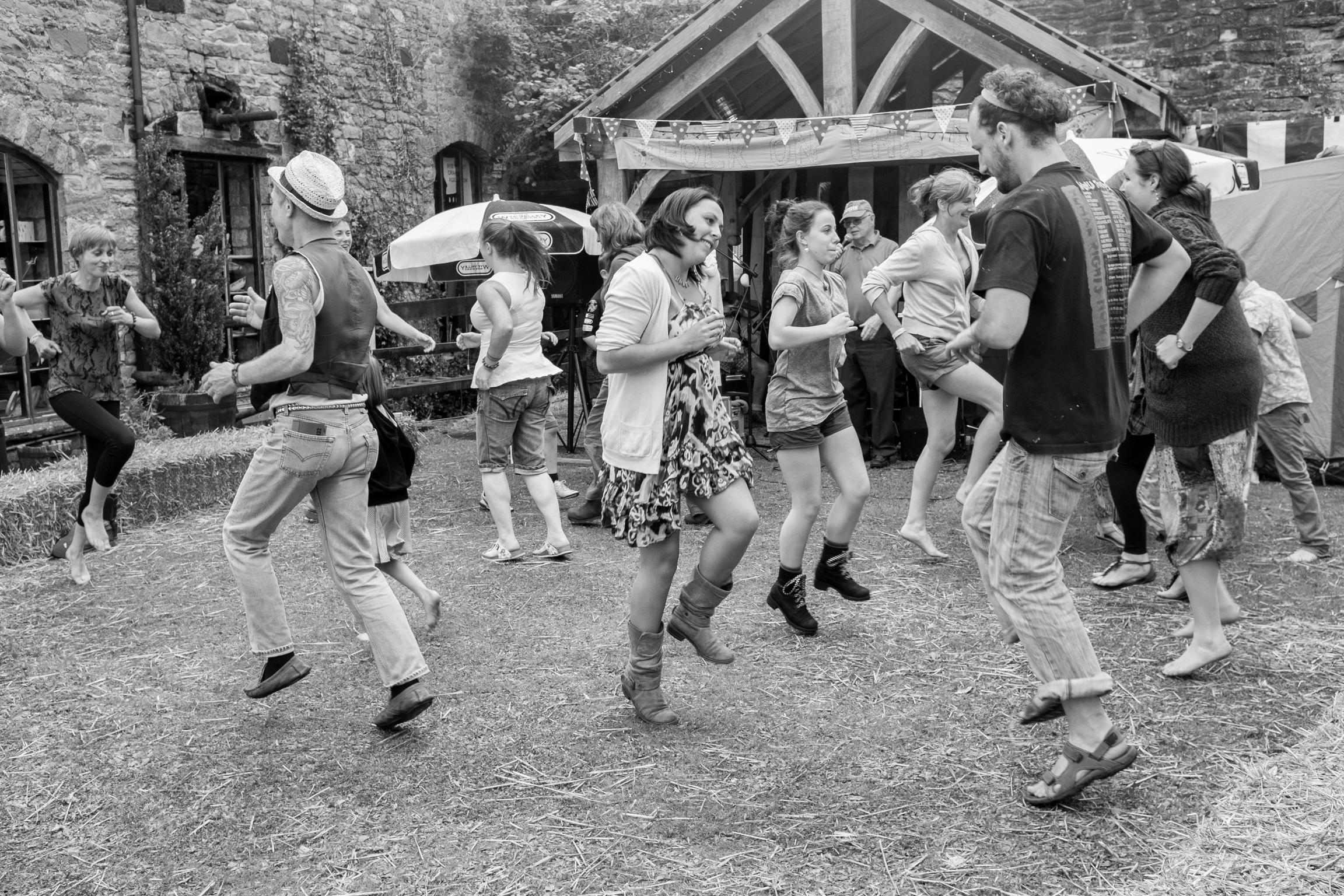 Dancing to The Rarebits band. Tintern, Wales