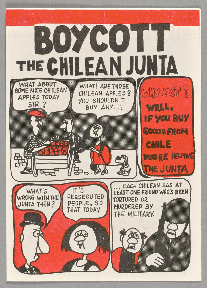 Boycott the Chilean Junta double-sided flyer