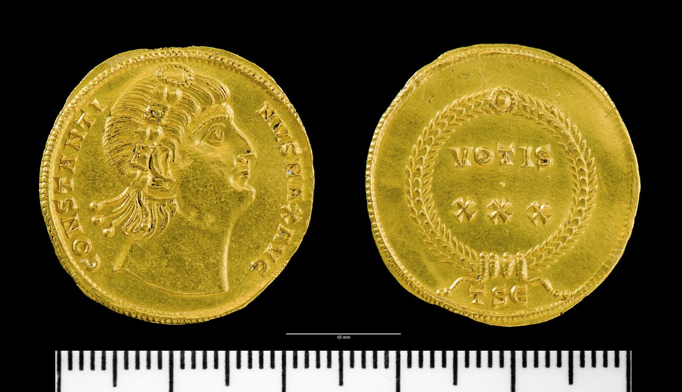 Constantine I, gold aureus, Thessalonica