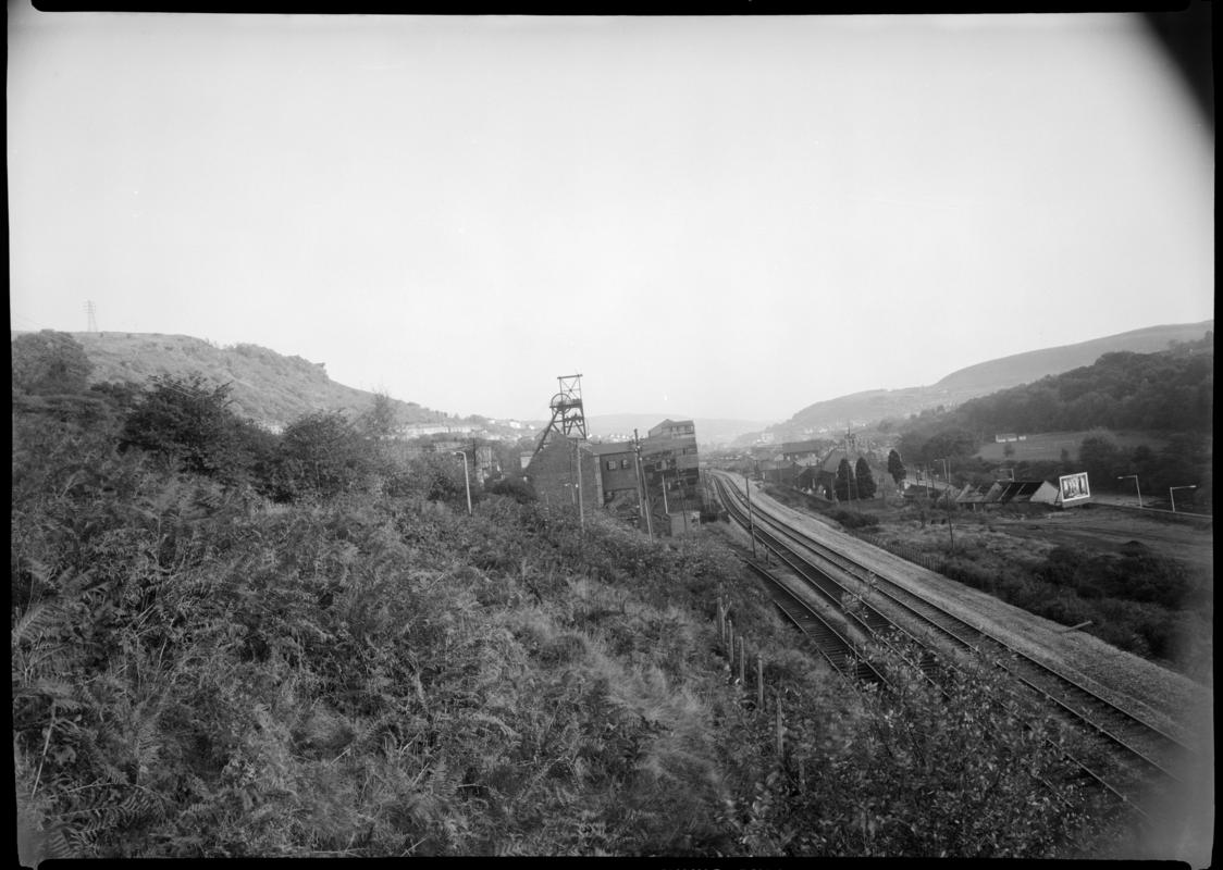 Black and white film negative showing a general view of Tymawr Colliery 1972.  &#039;Ty Mawr 1972&#039; is transcribed from original negative bag.