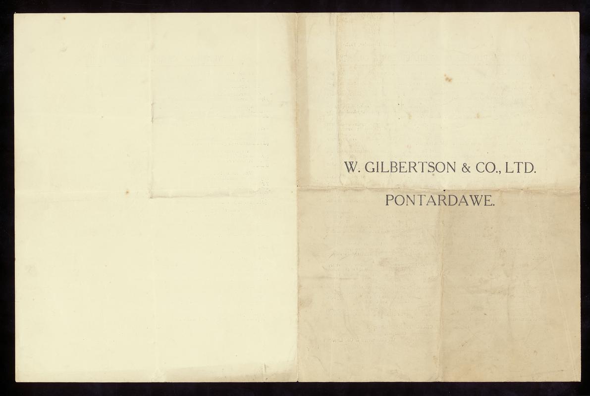 W. Gilbertson &amp; Co. Ltd., Pontardawe (front)