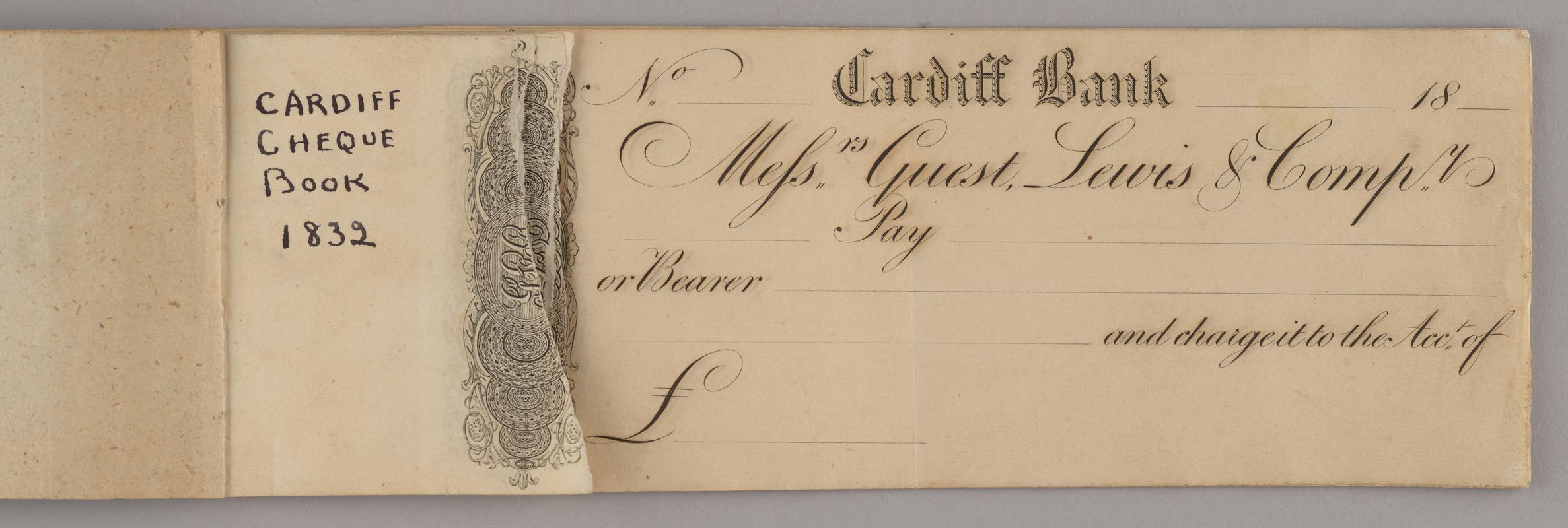 Cardiff Bank, cheque book