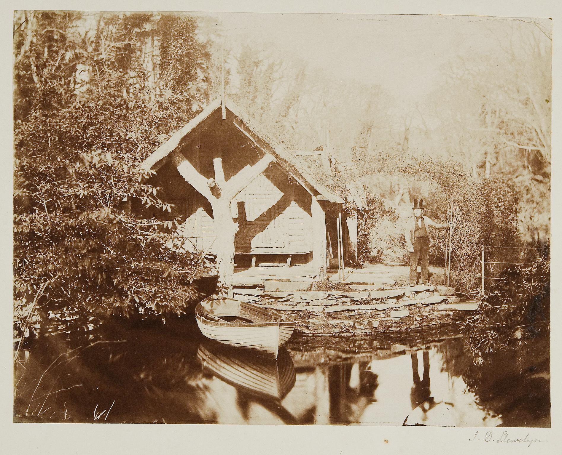 Penllergare, shanty on upper lake, photograph