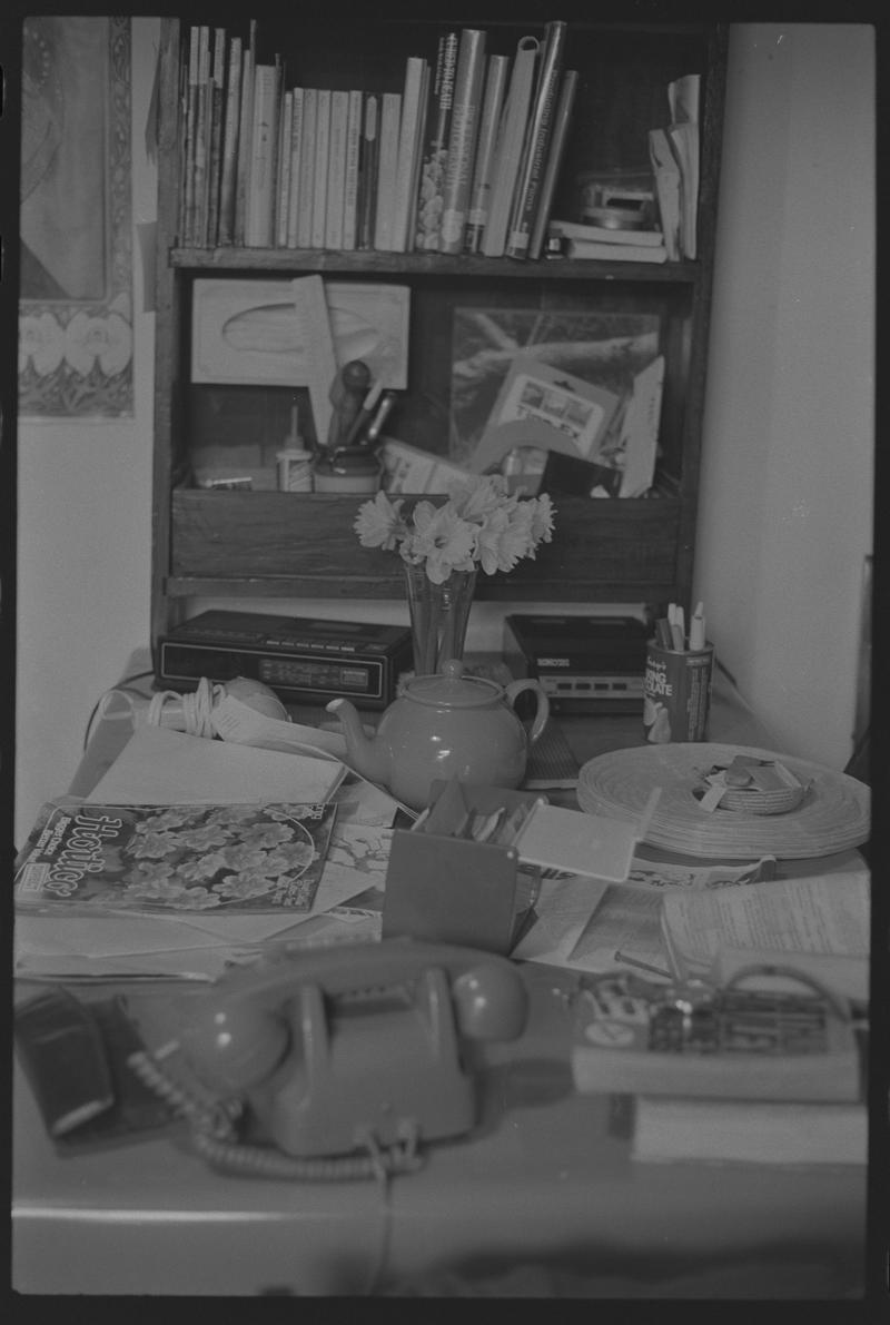 Desk, possibly manager&#039;s office in supermarket, Loudoun Square, Butetown.