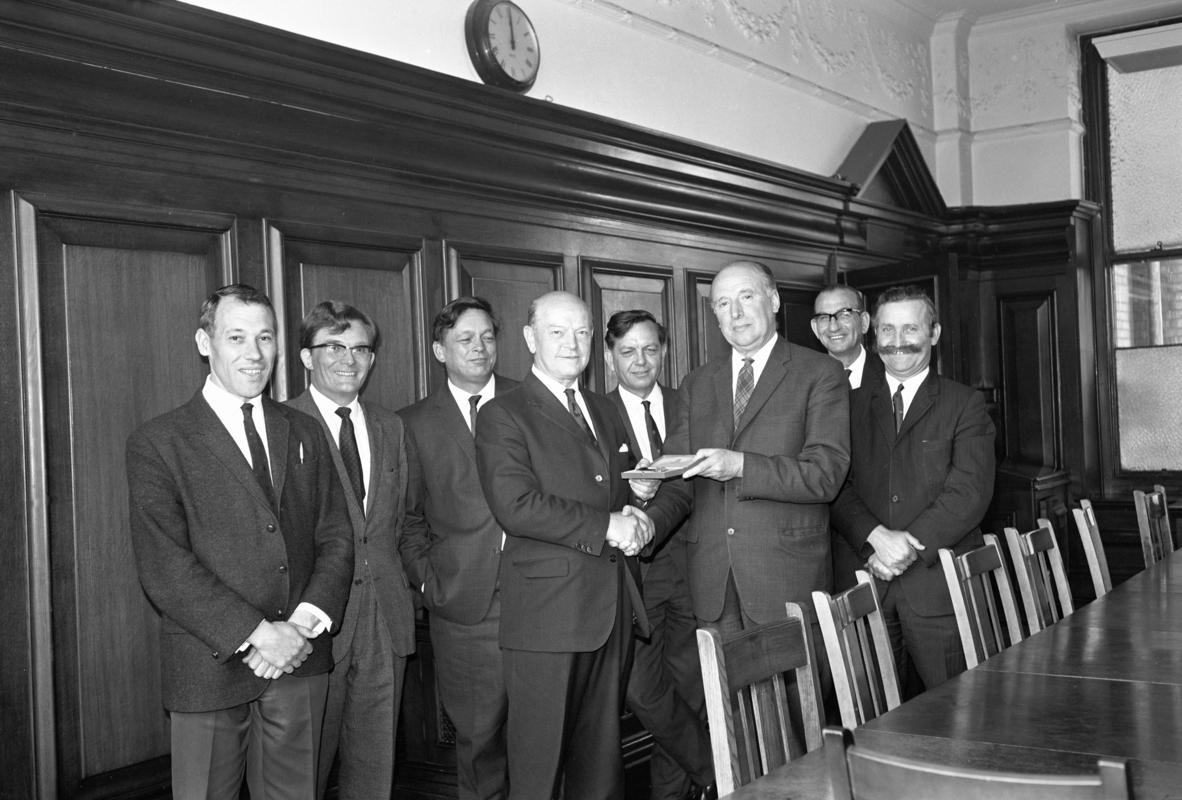Presentation to Harry Brewer at Cardiff Docks