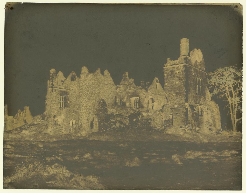 Wax paper calotype negative. Neath Abbey from the NE (1855-1860)