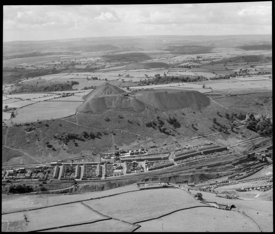 Aerial view of possibly Ebbw Vale or Merthyr.