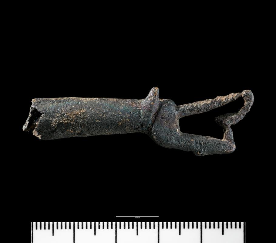 Early Medieval copper alloy horn terminal